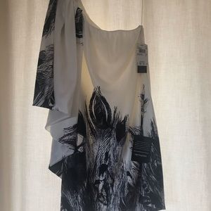 One shoulder silk blouse
